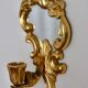 Pair of vintage brass wall lights with mirror