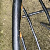 Pair of round chairs in black tubular steel 1960