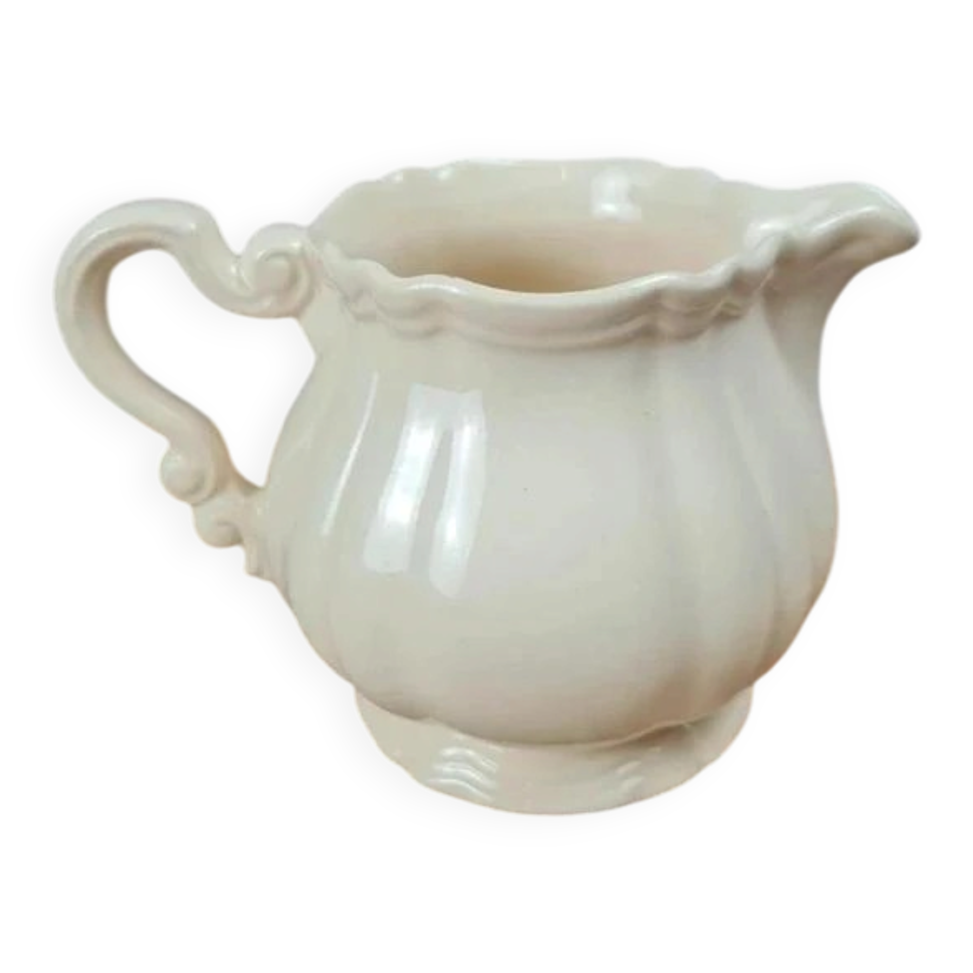 Antique milk jug Sarreguemines – Cream earthenware