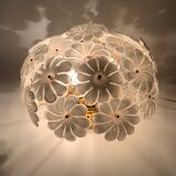 Murano glass flower italian ceiling lamp , 1970’s