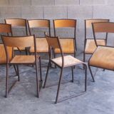 Series of 8 stackable vintage chairs