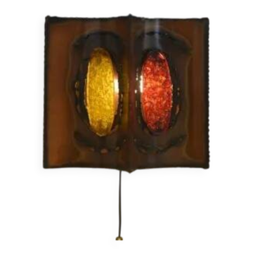 Accolay copper and resin wall light, 1950s