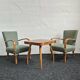 Halabala “Spider” coffee table and Hungarian late Art Deco armchairs, 1950s