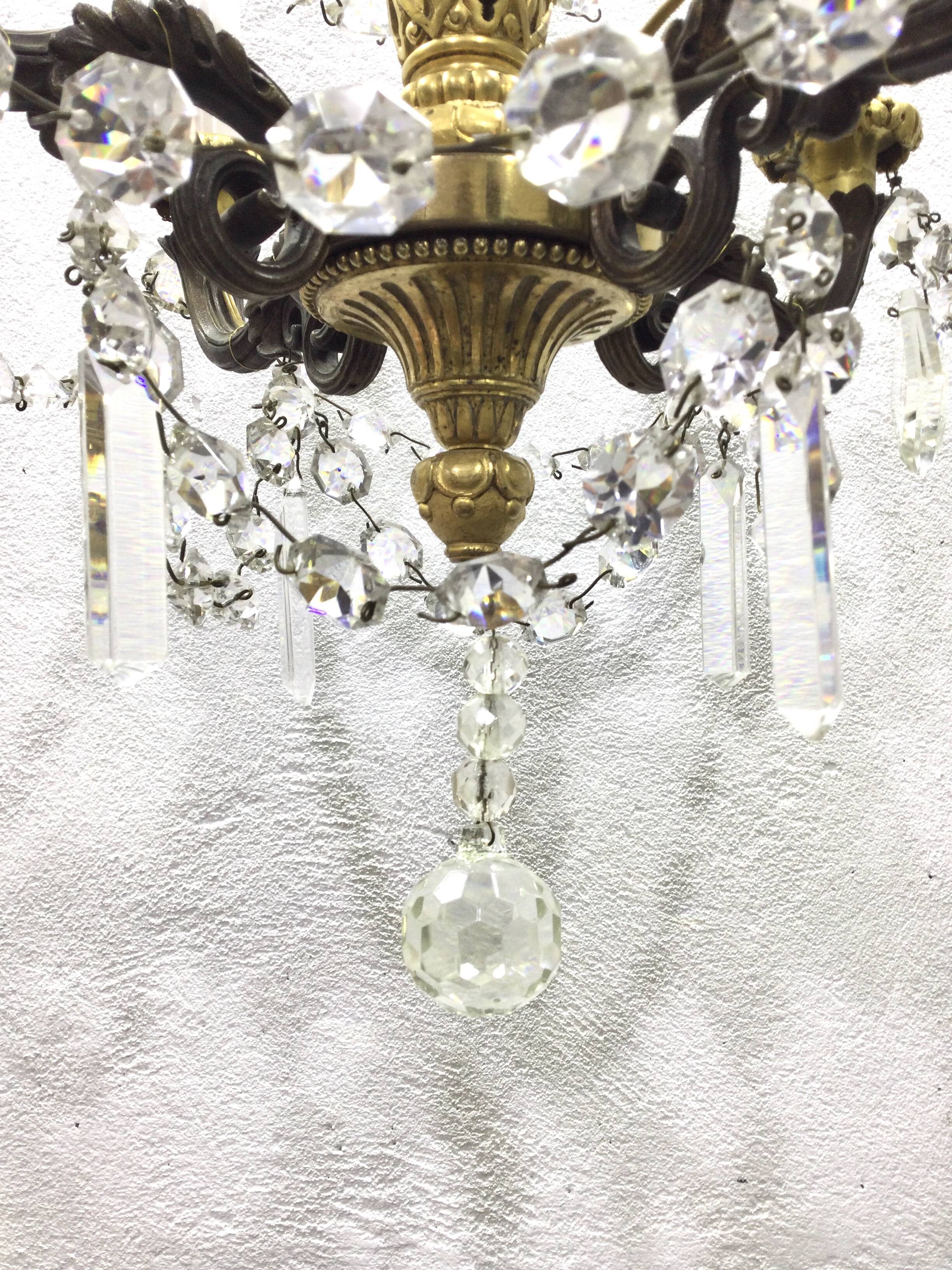 4-light bronze Napoleon III chandelier