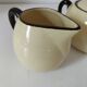 HBCM Sugar Bowl and Milk Jug Duo - Vintage Cream and Brown Earthenware