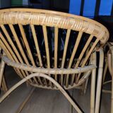 4 rattan armchairs 60s
