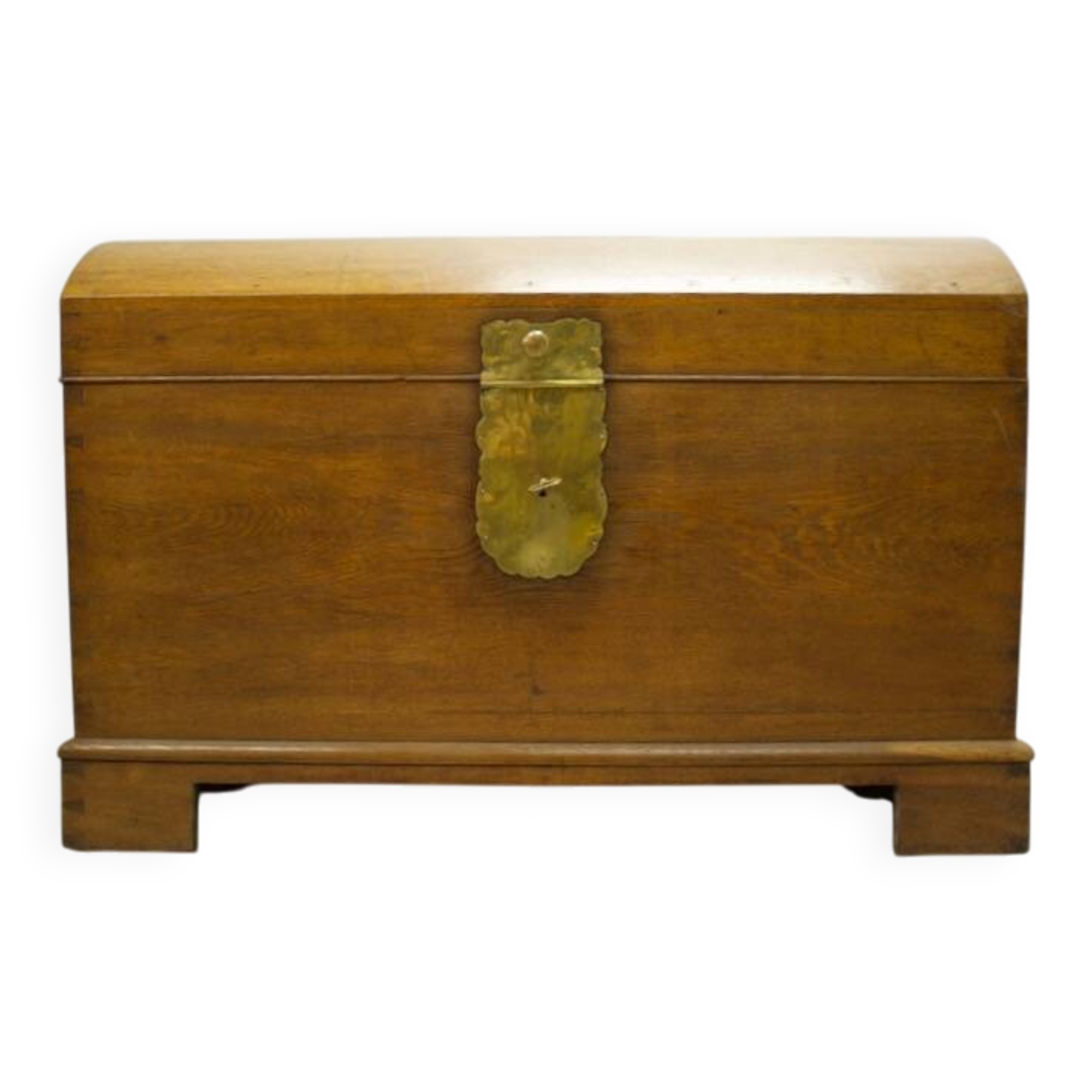19th Century Oak Chest with Curved Top, on Wheels