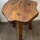 Tripod farmhouse stool in solid oak