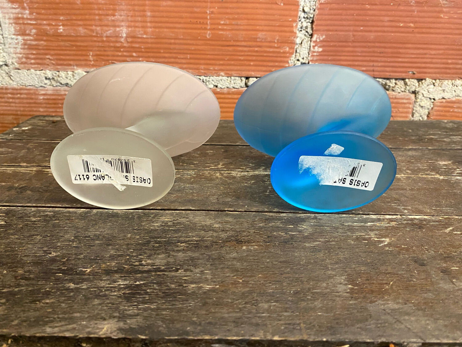 Set of 6 zig zag design ice cream bowls la rochere frosted glass france