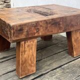 Brutalist coffee table made of solid wood
