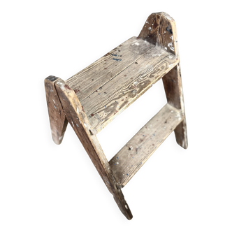 Tabouret-escabeau rustique vintage