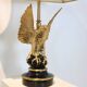 Pair of large Belgian brass carved eagle table lamps