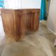 Vintage Art Deco schoolmaster's desk - double-sided - solid wood - 1940s/50s