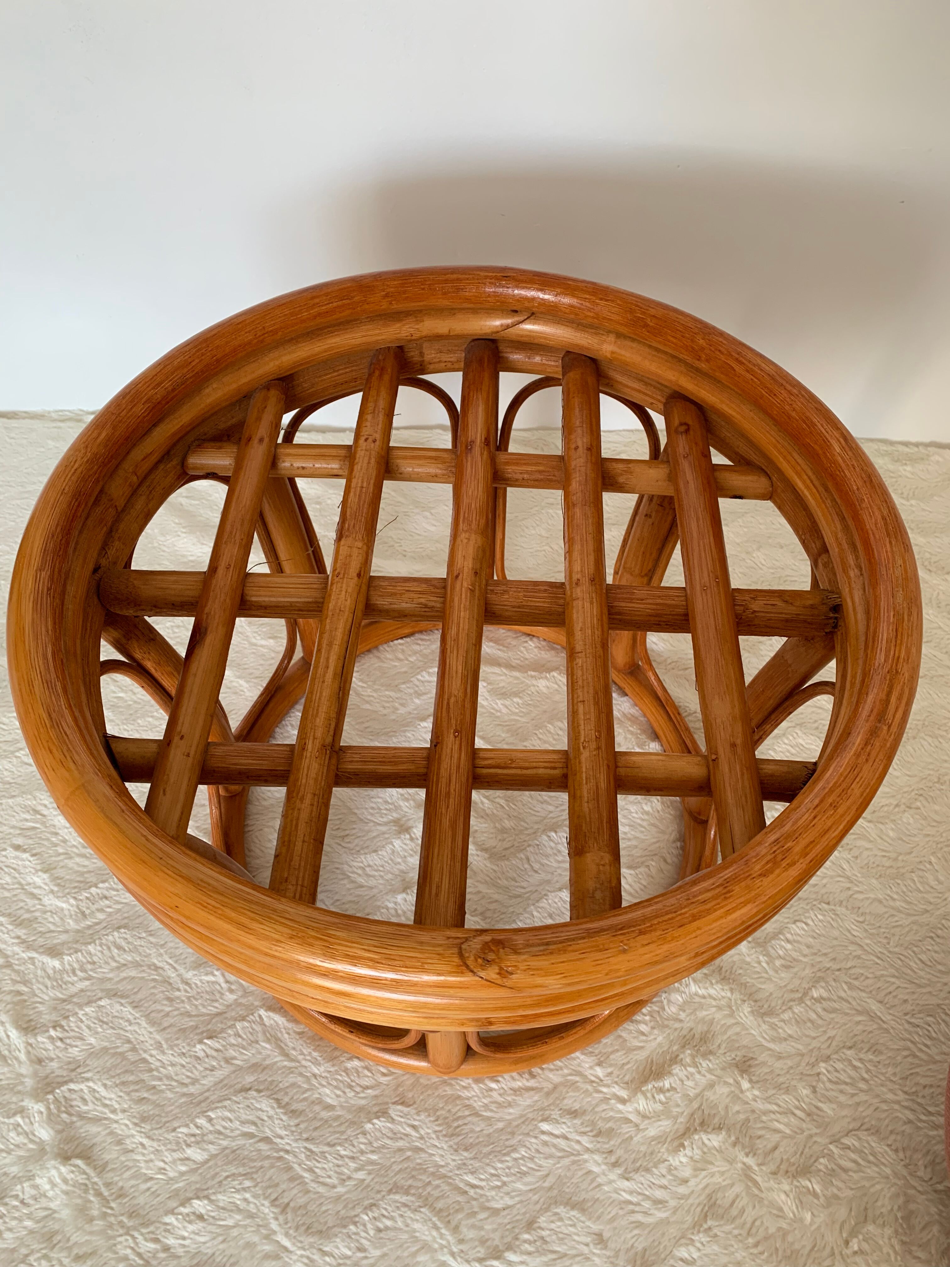 Vintage rattan ottoman
