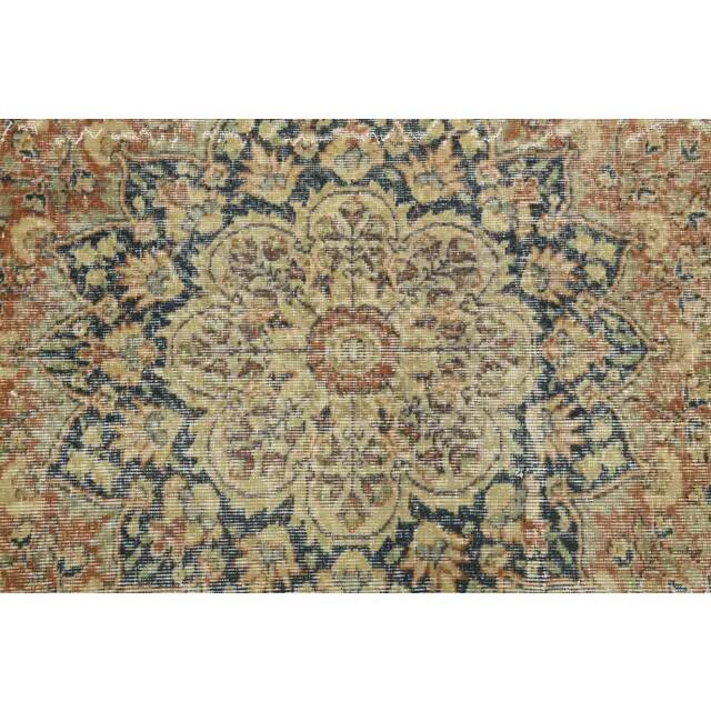 Tapis vintage turc Oushak fait main en laine et coton, années 1970