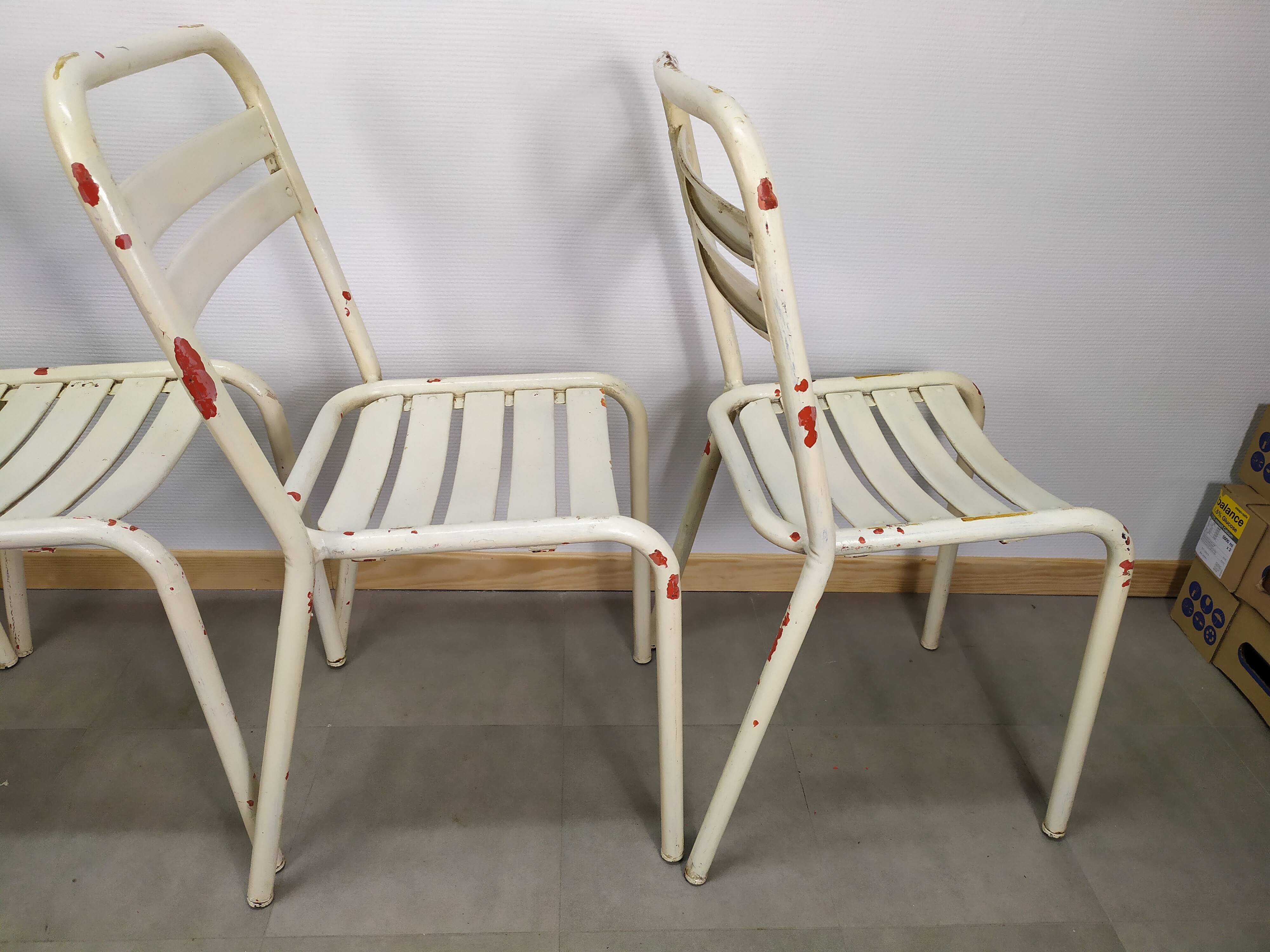 Lot of 4 chairs Tolix T2 by Xavier Pauchard 1950