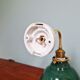 Brass wall light with green enamelled sheet metal, Mid-Century