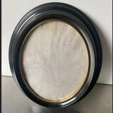 Large Vintage Oval  Bakelite Black Frame with Convex glass 23.5 cm x 18.5 cm