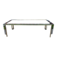 Table de salon en chrome, laiton et verre