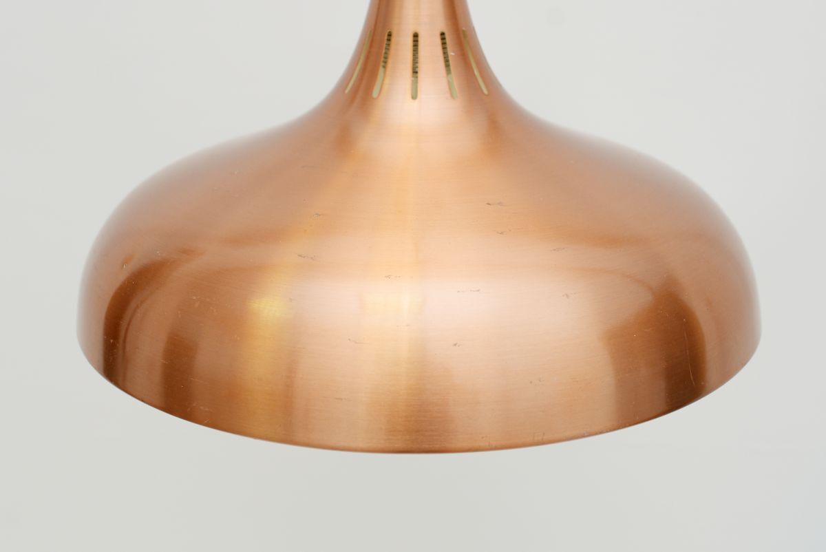 Vintage danish pendant lamp in copper 60's