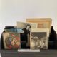 Mail holder, Art Deco, wood and metal