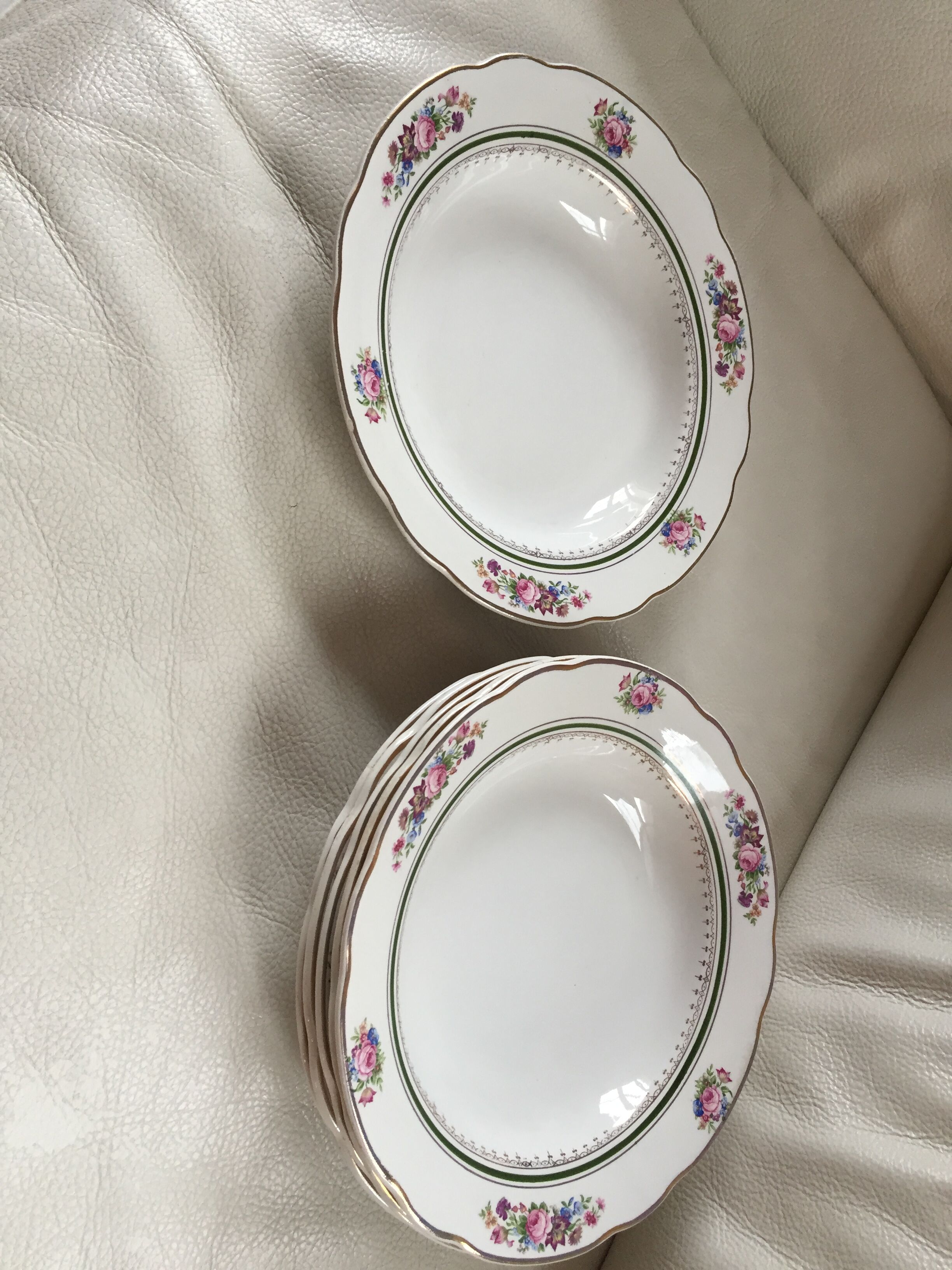 6 vintage hollow plates Digoin Sarreguemines model Trianon