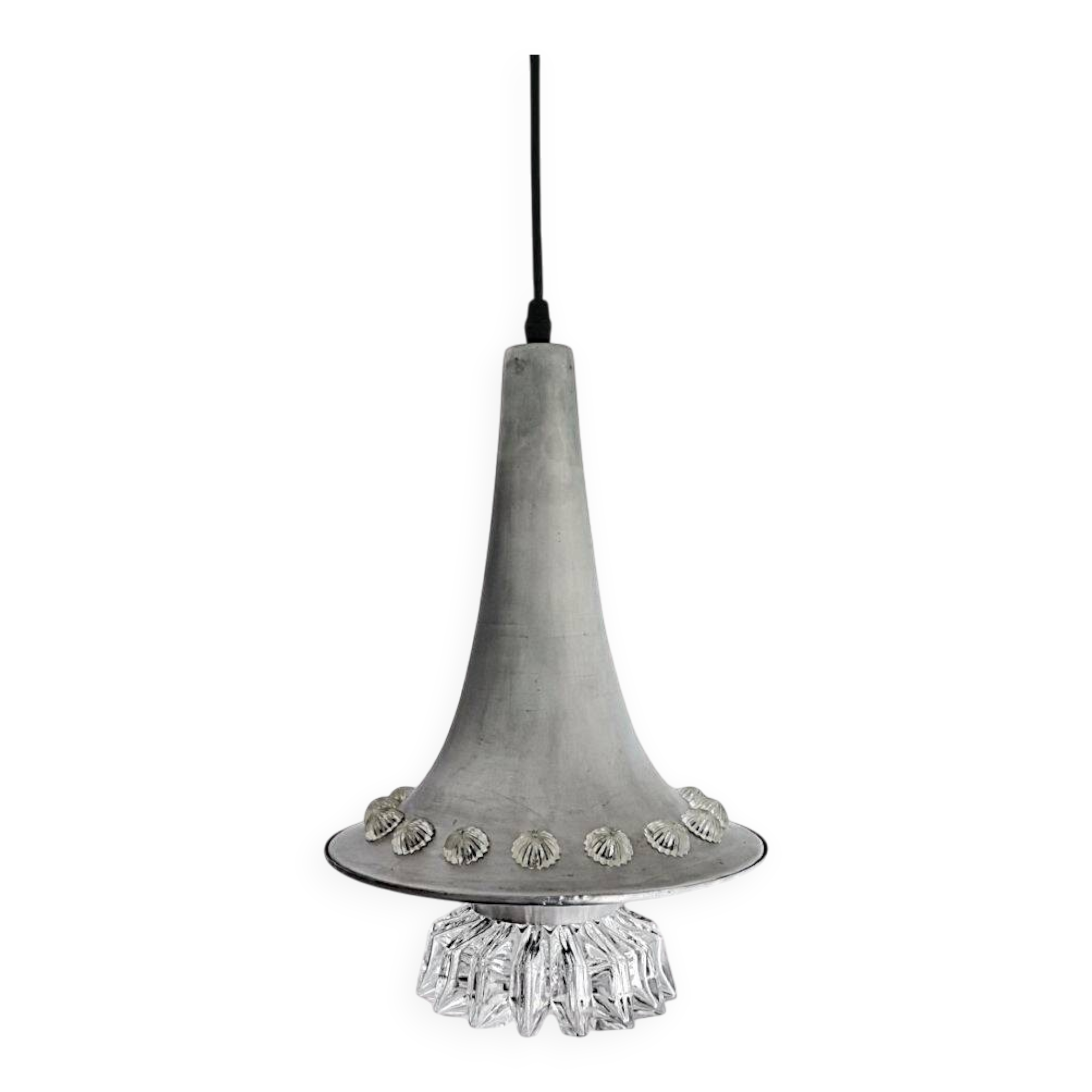 Large contemporary aluminium hanging lamp