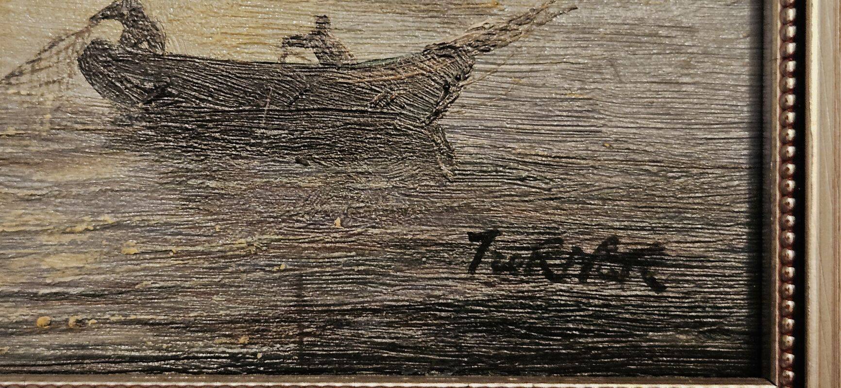 TURNER Oil on Panel Marine