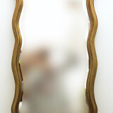 Golden rectangle shell mirror with leaf - 82x41cm
