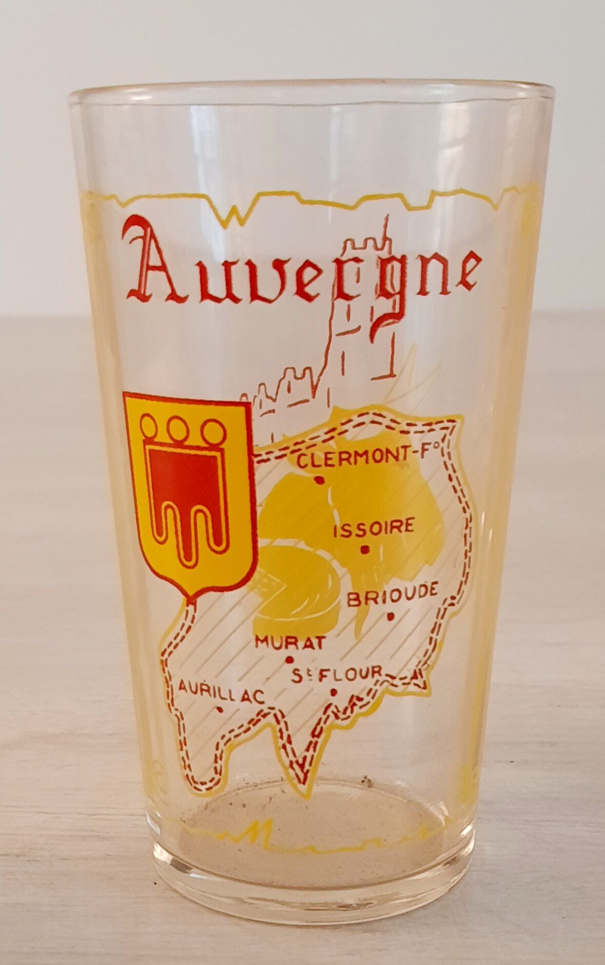 6 orangeade glasses - lemonade - water - regional theme - vintage