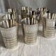 Set of 8 silver-plated metal Art Deco cups
