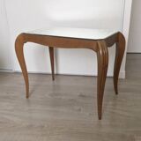 Wooden coffee table and mirror