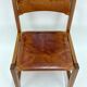 Set of 6 Maison Regain Chairs - Solid Elm and Fawn Leather - Circa 70