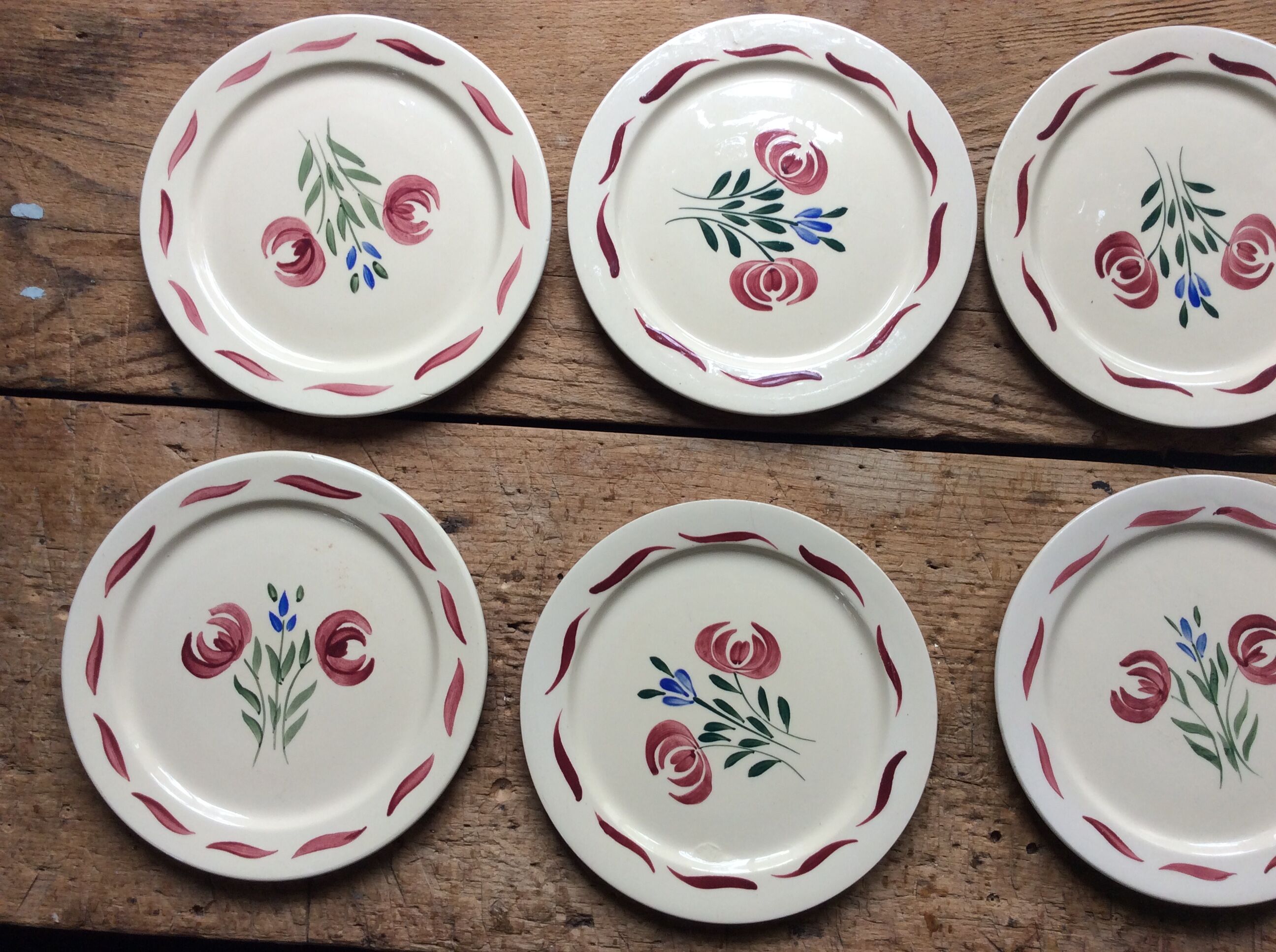 12 vintage dessert plates