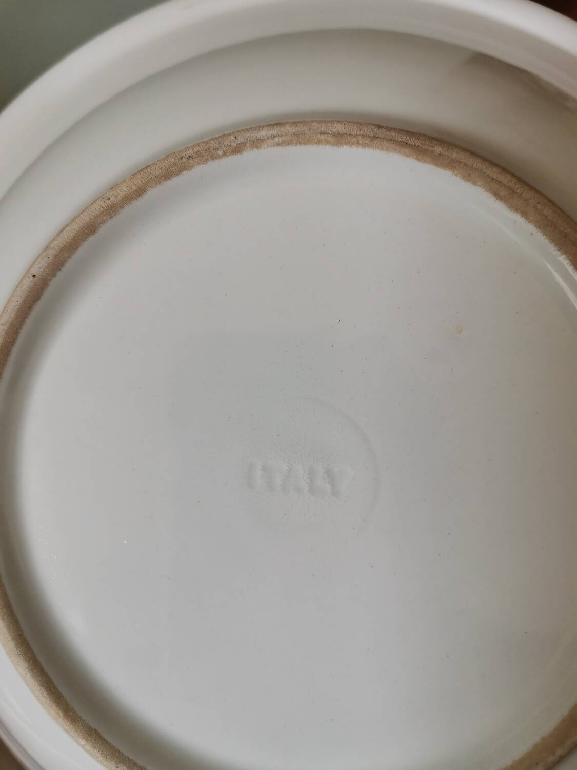 Set of 2 vintage soup plates in speckled black and white ceramic made in Italy