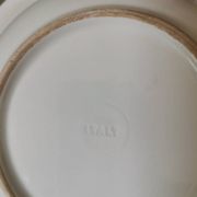 Set of 2 vintage soup plates in speckled black and white ceramic made in Italy