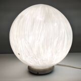 Spheric White Murano Blown Glass Table Lamp by La Murrina with Murrines