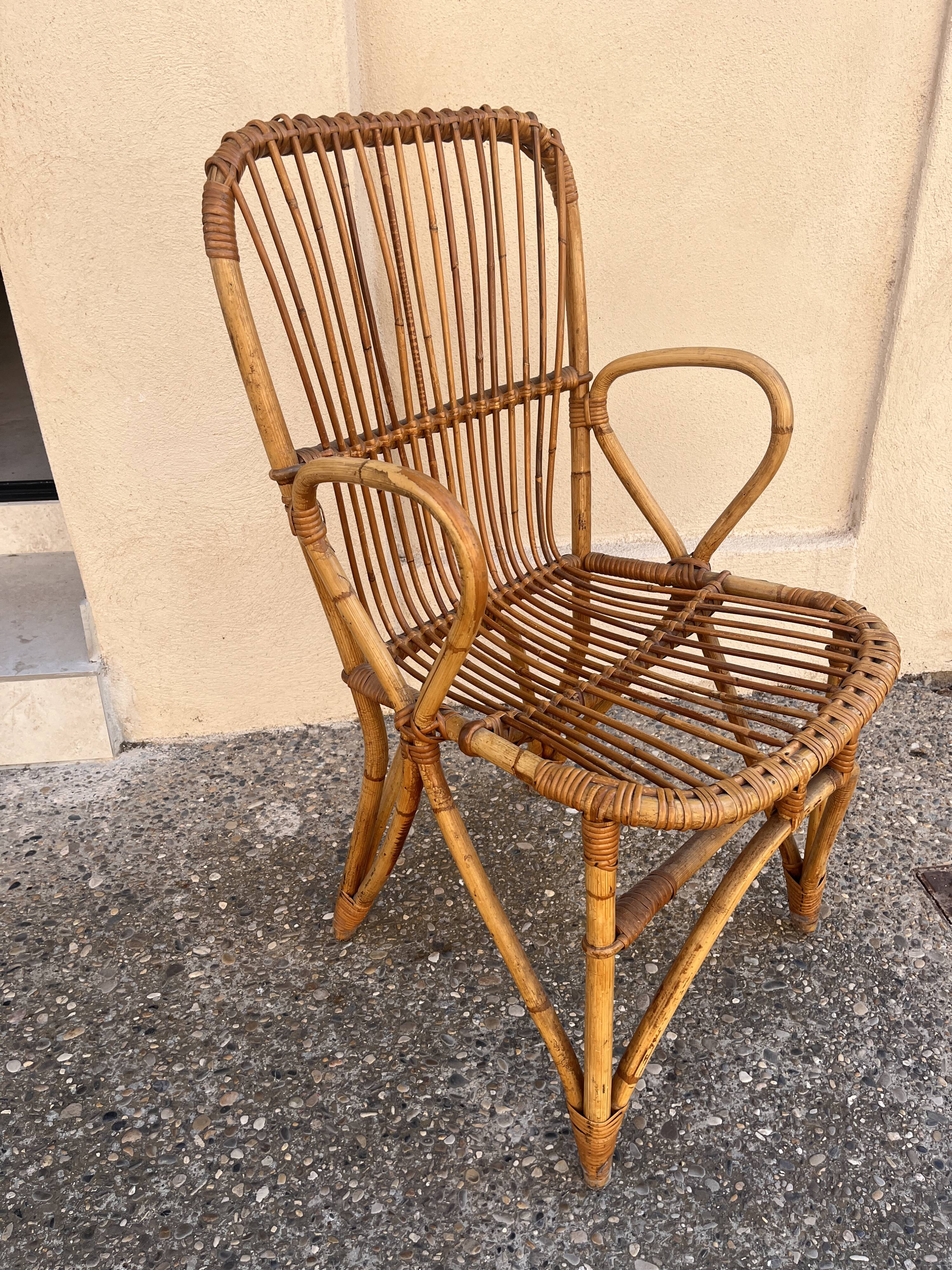 vintage rattan chair 1960