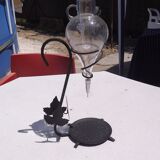 Iron and glass wine decanter