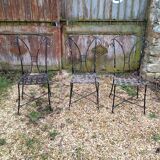3 wrought iron garden chairs