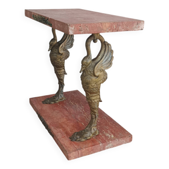 Sellette Empire en marbre et bronze