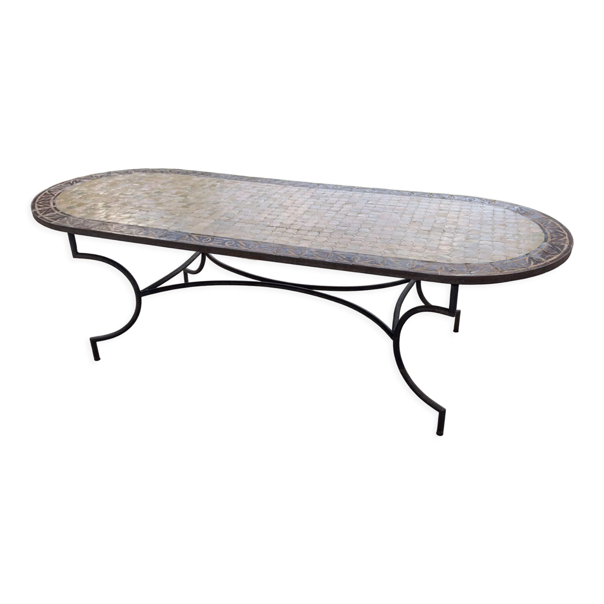 Zellige table in Moroccan mosaic