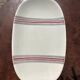Large Vintage Gien France Plate – "Naples" Model – White Earthenware with Stripes