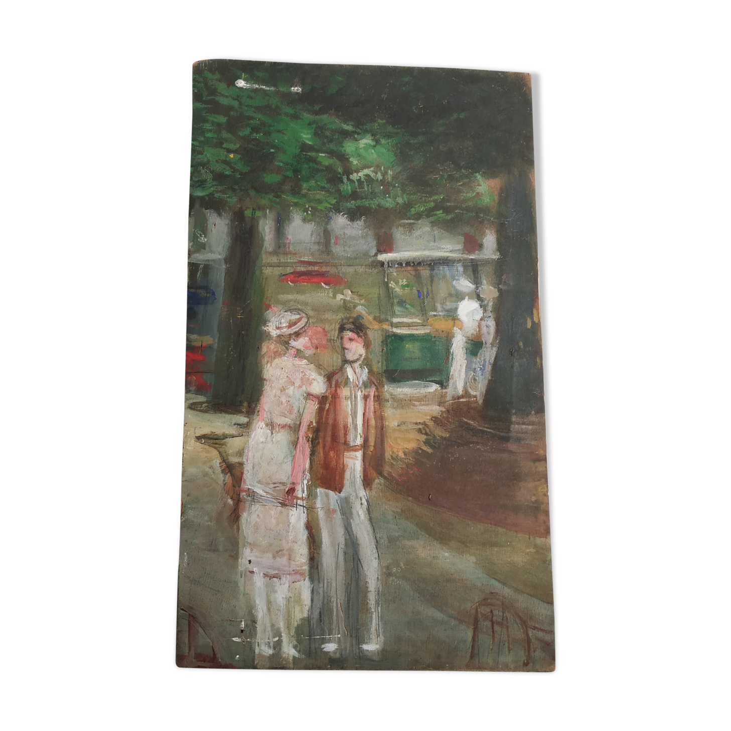 Theatre decoration painted on wood