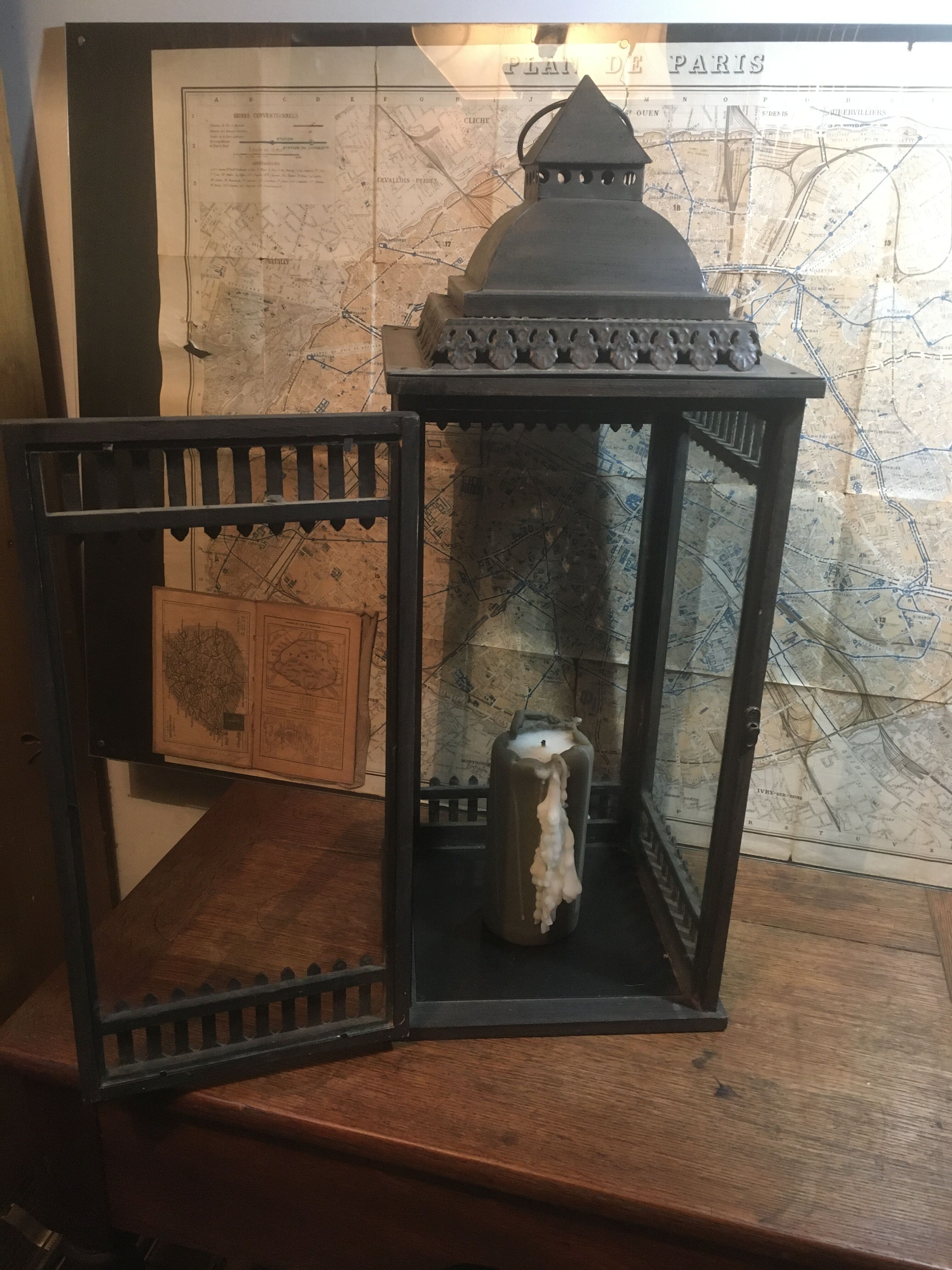 Wood and iron photophore lantern