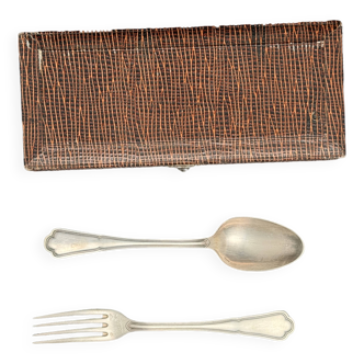 White metal children's cutlery set (silverware)