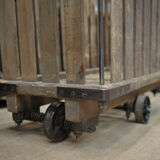 Former factory cart on metal and wood wheels 1950