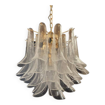 Clear “Selle” Murano Glass and Gold 24k Candlestick