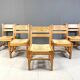 Set of 5 pine wood chairs by GM Mobler, 1960s