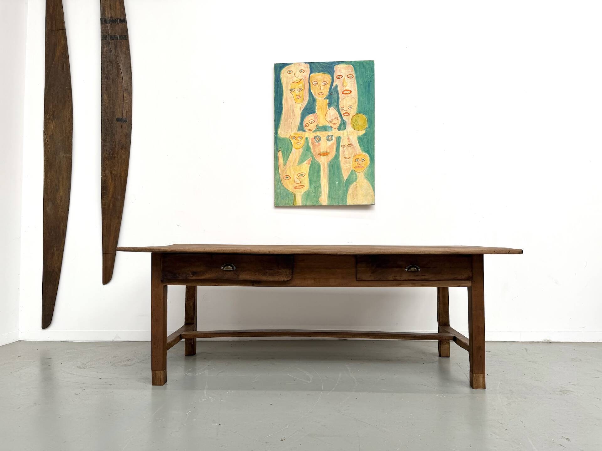 French farmhouse table in solid walnut, circa 1920